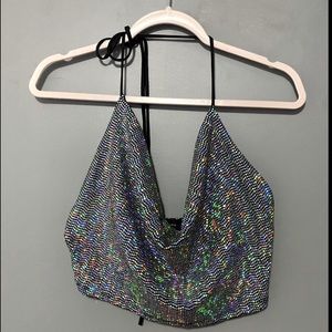 Sequin Halter Top